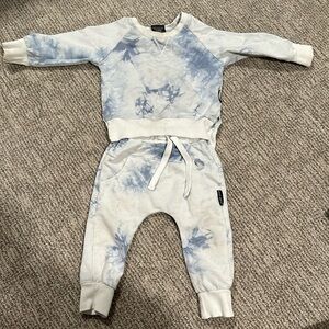 Little Bipsy blue tie dye sweat suit